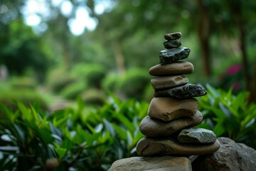a stack of rocks in a pile