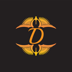  A beautiful symbol D alphabet illustration of a halloween.