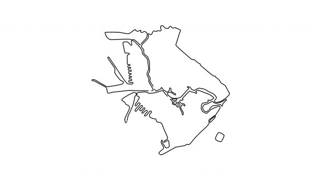 animated sketch map of Manila in the Philippines