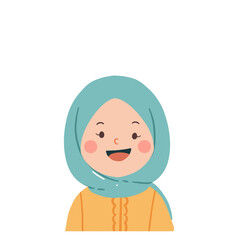 Ilustration Cute Hijab Girl character 