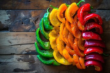 a group of colorful peppers