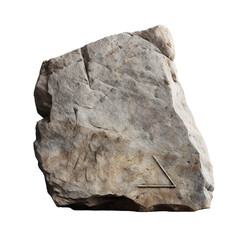 Stone sign, for monument, stone marker isolated transparent, Generative AI