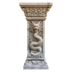 chinese pillar. Chinese traditional pillar with dragon engravings. with dragon patternisolate on transparent background. lunar chinese new year decoration