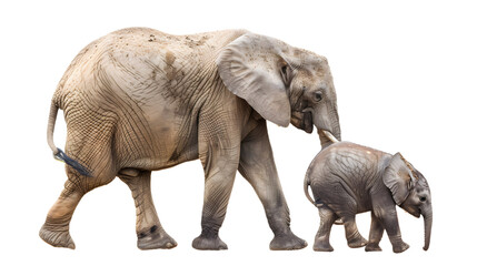 Adult Elephant Walking With Baby Elephant