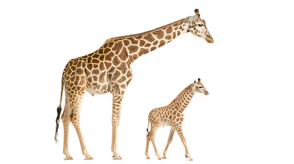Giraffe and Baby Giraffe Standing Together
