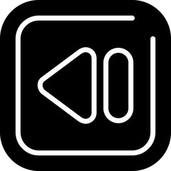 Rewind Square Vector Icon