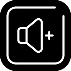 Fototapeta premium Volume Up Square Vector Icon