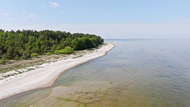 Beatiful empty sandy beach in the summer