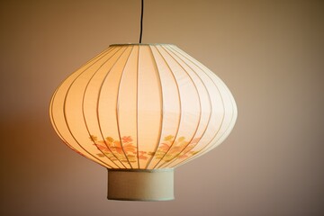 typical indian paper lantern under soft light