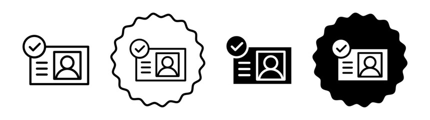 Kyc set in black and white color. Kyc simple flat icon vector