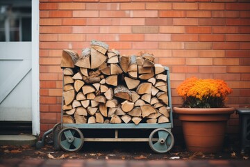firewood stacked for a cozy warm winter