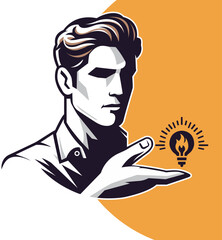 Illustration of a Person with a Idea Icon