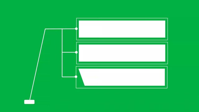Simple 3 Step Infographic Diagram on green screen