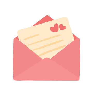 recommend clip art: Cute Love Letter Message in Pink Envelope Icon Animated Vector Illustration