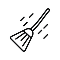 Flying Broom  icon with white background vector stock illustration