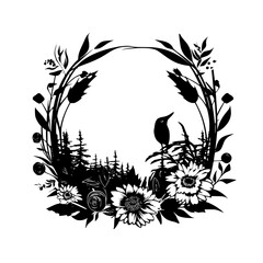 wreath SVG, wreath png, wreath frame, frame svg, frame illustration, wreath illustration, frame, vector, vintage, floral, design, decoration, pattern, ornament, border, illustration, flower, ornate