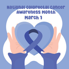 Ideal for National Colorectal Cancer Awareness Month celebrations, this vector graphic highlights the disease.