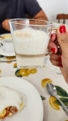 breakfast with pancakes on a decorated table
