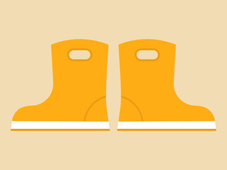 Yellow rubber boots icon vector illustration