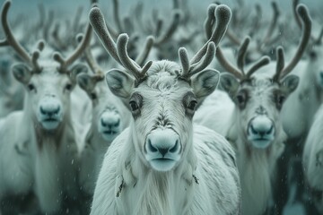 A reindeer herd.
