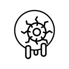 Eyeball icon with white background vector stock illustration