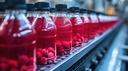 Fototapeta na wymiar Red juice in the product group of the beverage industry