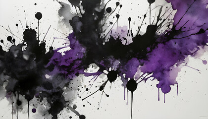 purple lavender black ink splash abstract background. Creative Blurred Effect Trend Design