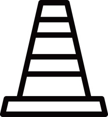 線画作業道具単品アイコン　カラーコーン