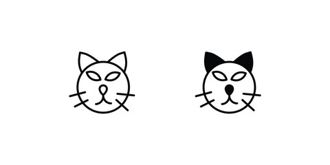 black cat  icon with white background vector stock illustration