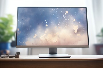 monitor with a nebula formation simulation running
