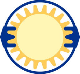 현수막 아이콘 세트. 금색 엠블램과 심볼마크, 귀여운 고급스러운 현수막 디자인 벡터