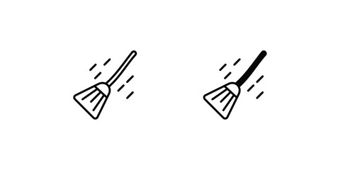 Flying Broom  icon with white background vector stock illustration