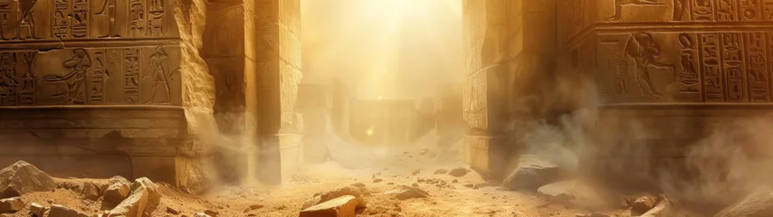 Photo sur Plexiglas Lieu de culte A mystical portal in the Ancient egypt Temple leading to another dimension, Egyptian fantasy scenery.  Gateway to Another Dimension
