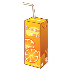 Orange Juice Box Vector Cartoon Illustration