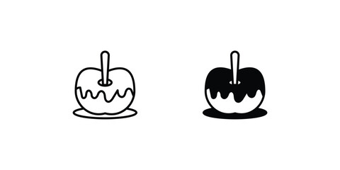 Caramelized Apple icon with white background vector stock illustration