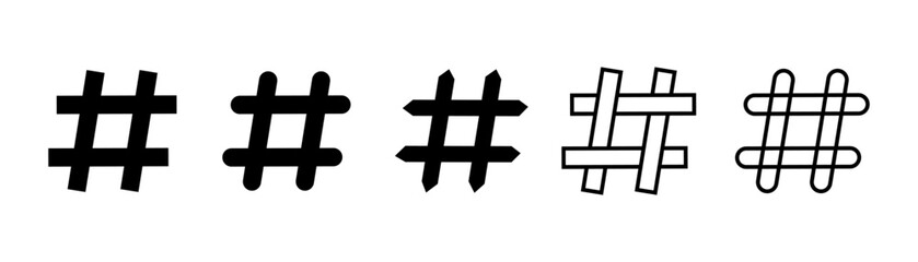 Set of hashtag icon. Hashtag symbol vector graphic