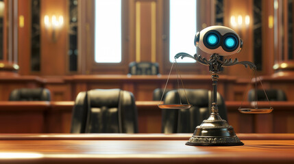 AI Judge on Desk: The Symbol of Cybernetic Justice /Lady Justice Robot