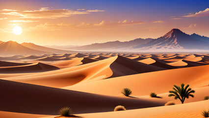 Fototapeta na wymiar wallpaper desert landscape vector illustration