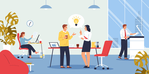 Business people hand drawn cartoon composition