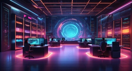 Data center and network devices in high performance operation. 