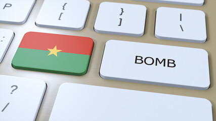 Burkina Faso National Flag and Text Bomb. 3D Illustration - obrazy, fototapety, plakaty