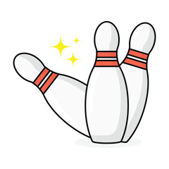 bowling pins equipment set concept icon symbol vector illustration