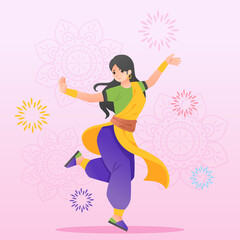 Holi illudstration in gradient style