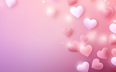 Pastel color hearts on pink St Valenti