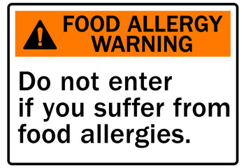 Obraz premium Food allergy sign do not enter if you suffer from food allergies