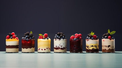 Beautiful desserts on a plate