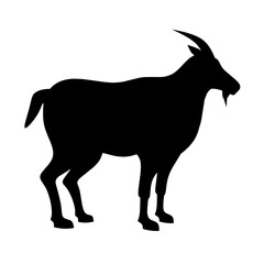 Goat silhouette icon vector. Goat silhouette for icon, symbol or sign. Goat icon for farm, livestock, chinese new year or ramadhan