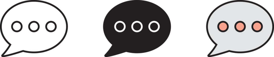 Chat, speech bubble, comment icon lined, isolated and colored style. Vector illustration