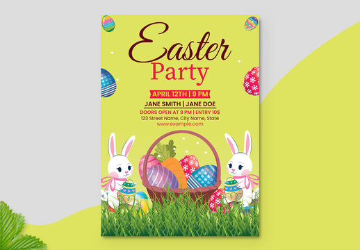 Easter Party Flyer Layout Template