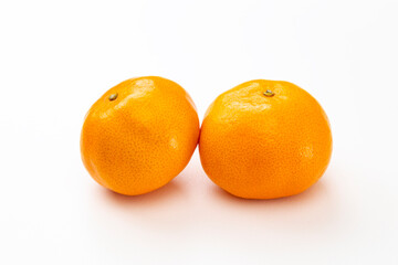 白背景にミカン